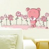Bear, Hearts and Flowers Wall Decal